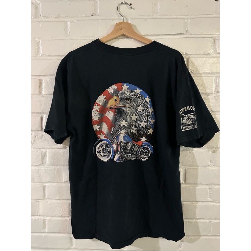 Vintage Oregon Run For The Wind Motorcycle Rally Graphic T-Shirt XL Y2K Bike